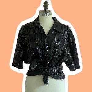 Vintage disco ball button down